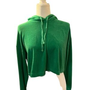 Juicy Couture Kelly Green Pullover Cropped Hoodie Size XS
